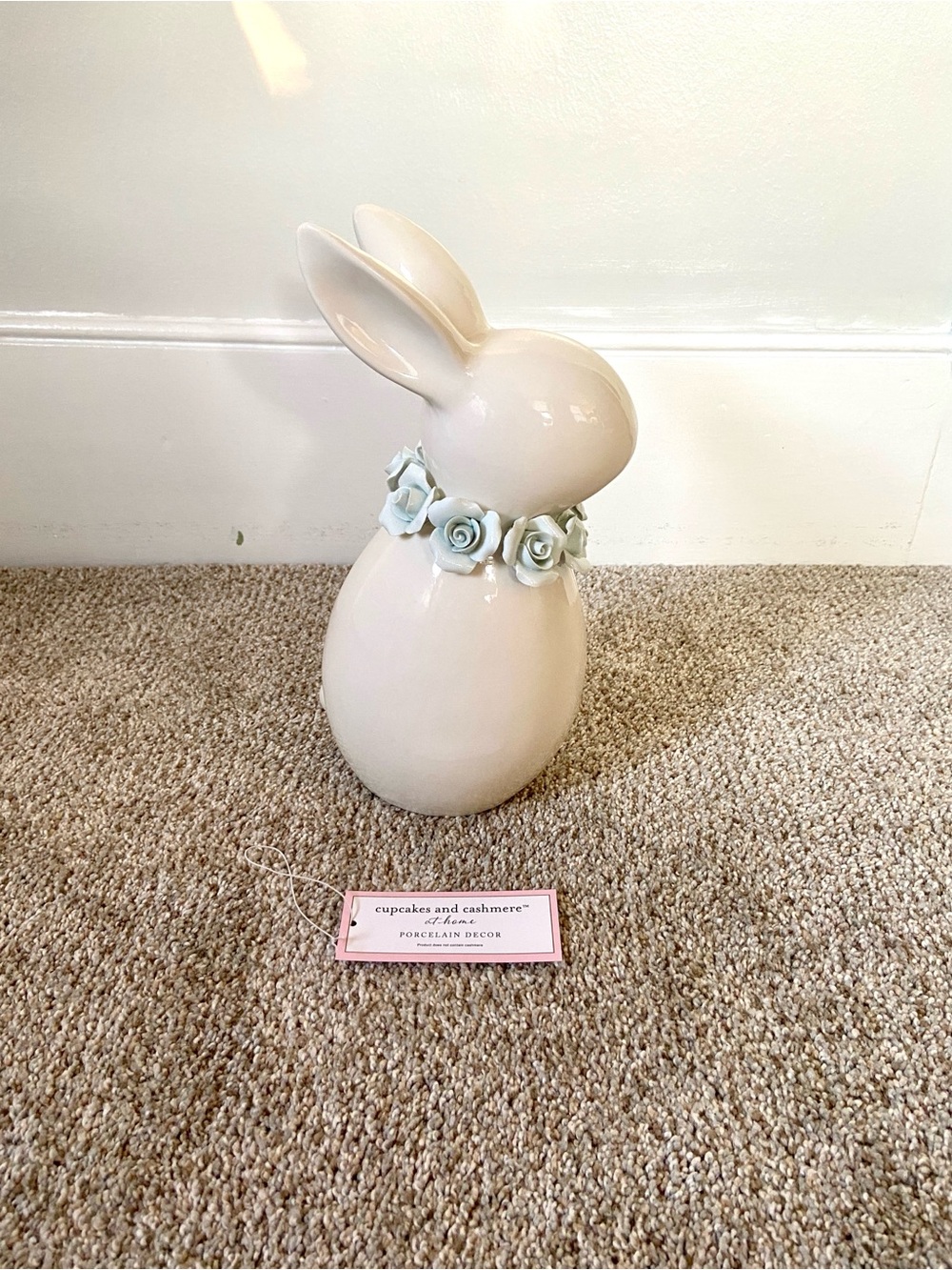 NWT Cupcakes and Cashmere Easter Bunny Figurine with Rose Collar Blue - Picture 5 of 15